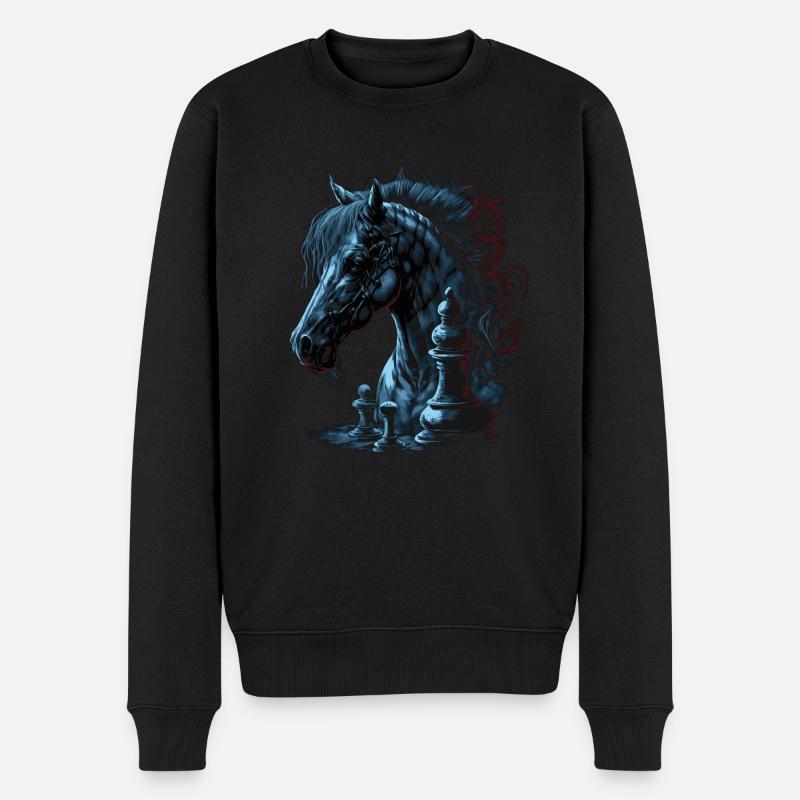Cheval d’échecs chevalier - Pull Premium bio Homme - noir