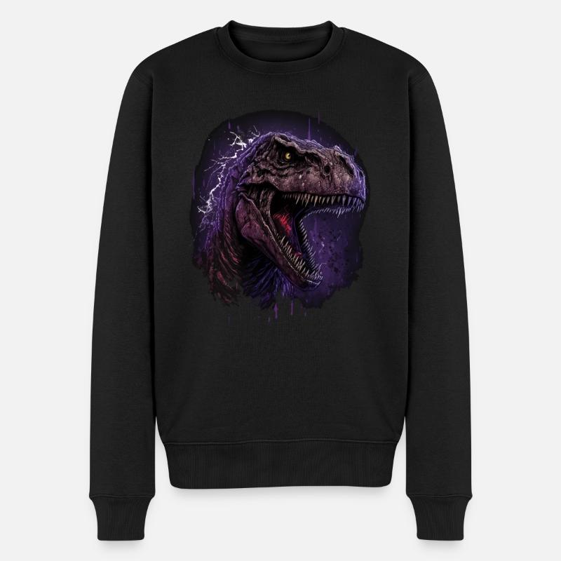 T-Rex looks angry - Men's Premium Organic Jumper - black