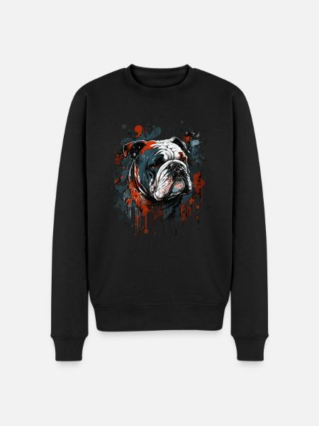 Grumpy English Bulldog - Pull Premium bio Homme - noir