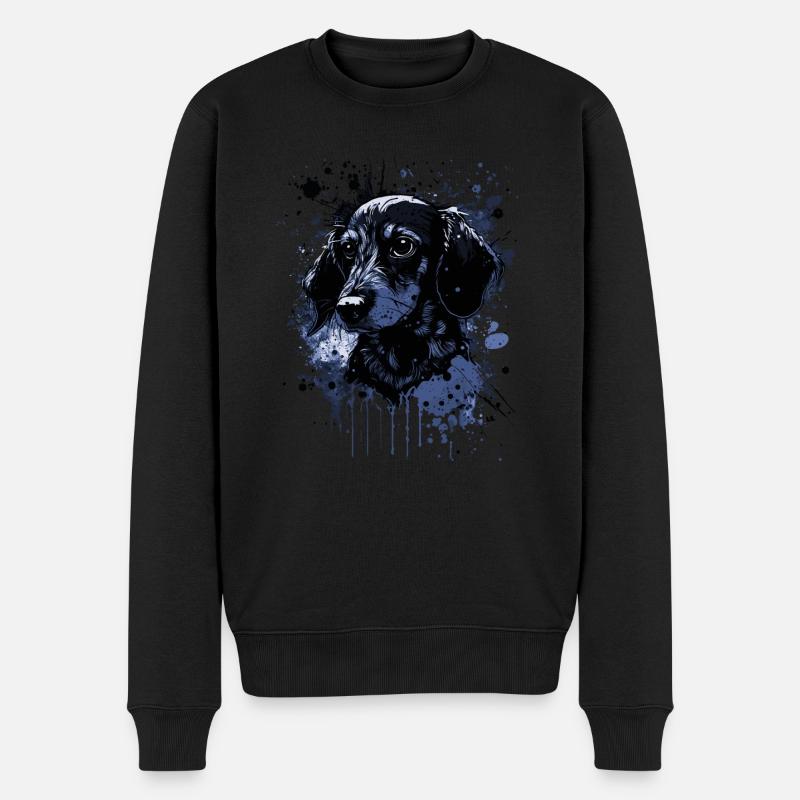 Chiot teckel - Pull Premium bio Homme - noir