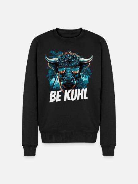 Be kuhl Kuh - Männer Premium Bio Pullover - Schwarz