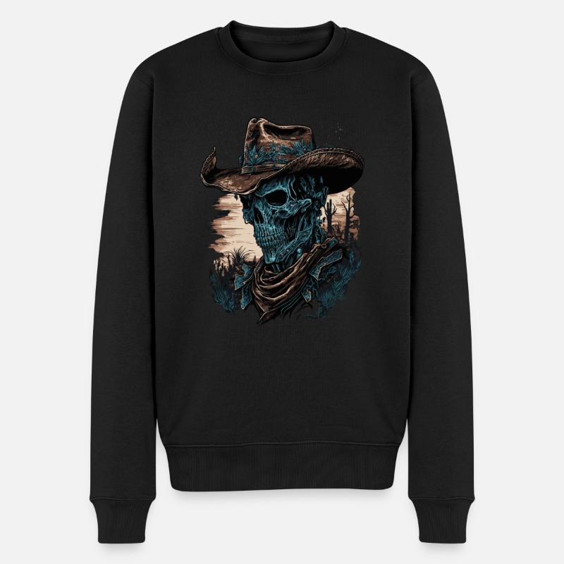 Zombie Cowboy - Männer Premium Bio Pullover - Schwarz