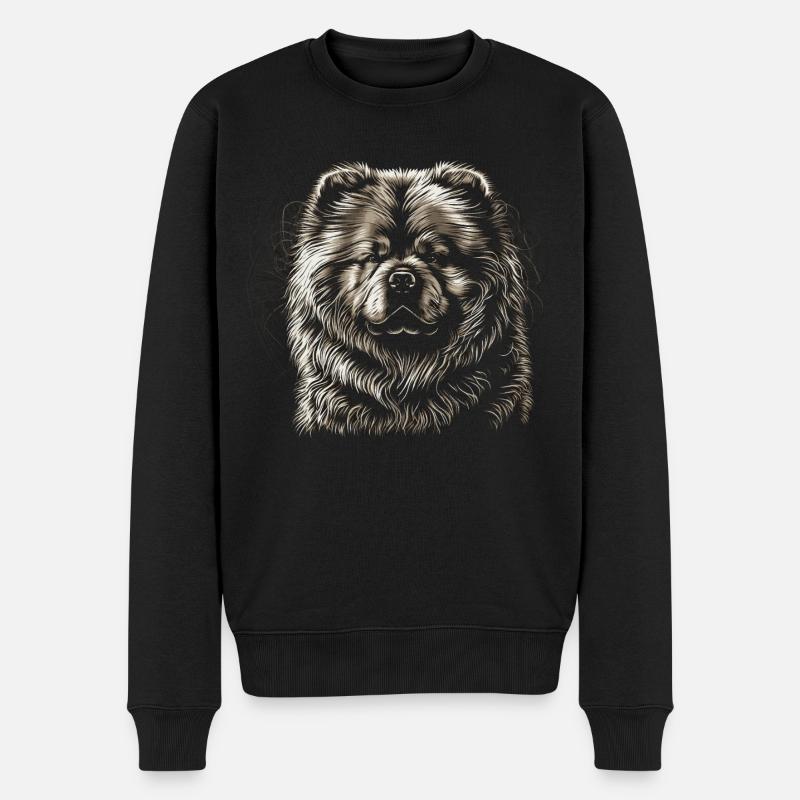 Chow Chow Chien - Pull Premium bio Homme - noir