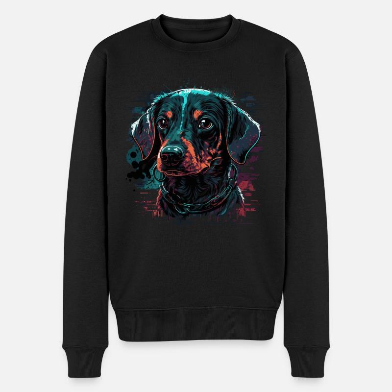 Dackelwelpe - Männer Premium Bio Pullover - Schwarz