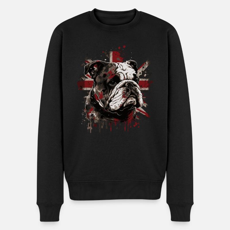 Bouledogue anglais grognant - Pull Premium bio Homme - noir