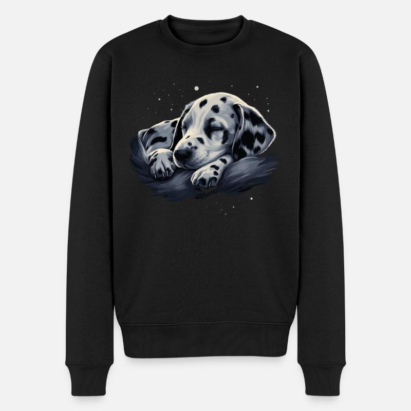 Chiot dalmatien endormi - Pull Premium bio Homme - noir
