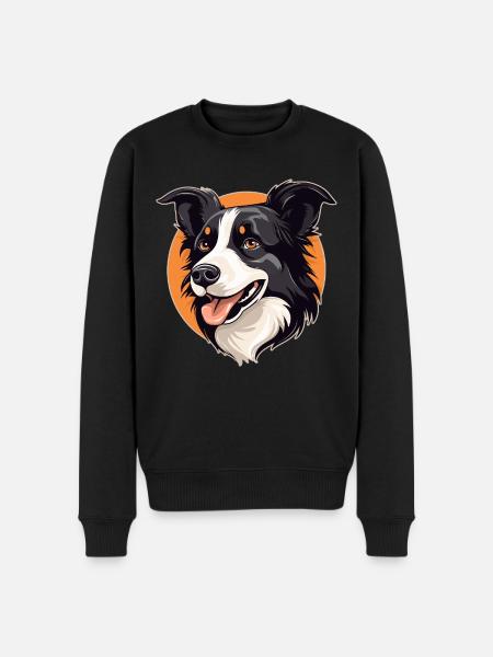 Border Collie - Men's Premium Organic Jumper - black