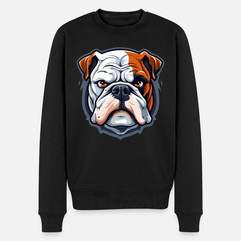 Coole Englische Bulldogge - Männer Premium Bio Pullover - Schwarz