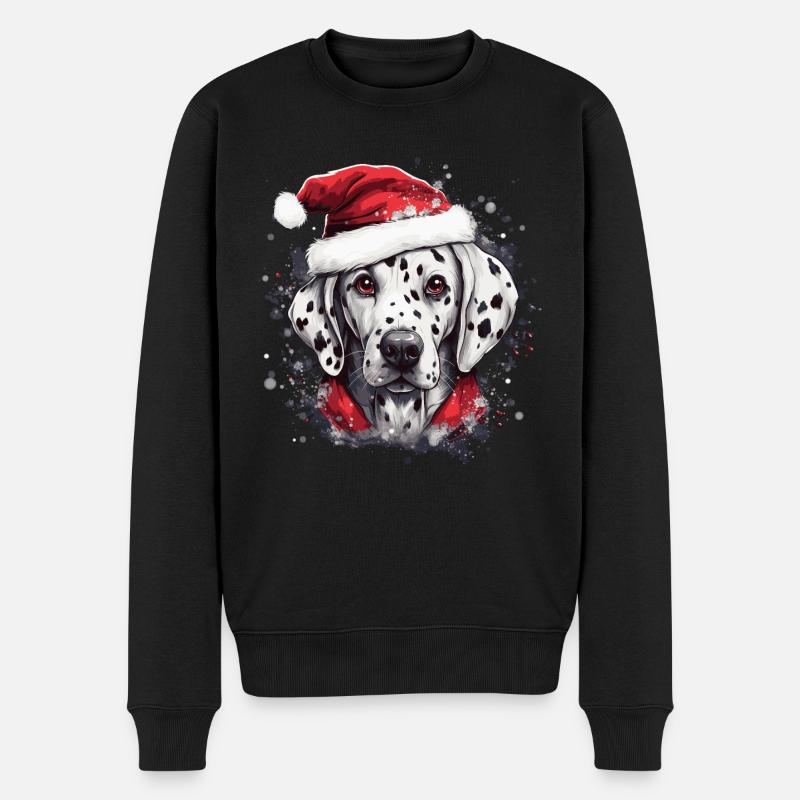 Dalmatien célèbre Noël - Pull Premium bio Homme - noir
