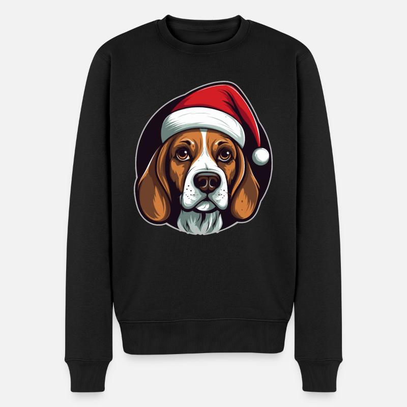 Beagle xmas - Männer Premium Bio Pullover - Schwarz