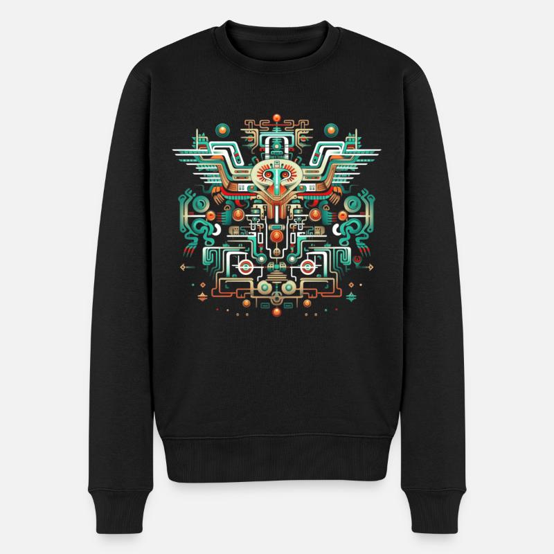 Aztec Misticism - Männer Premium Bio Pullover - Schwarz