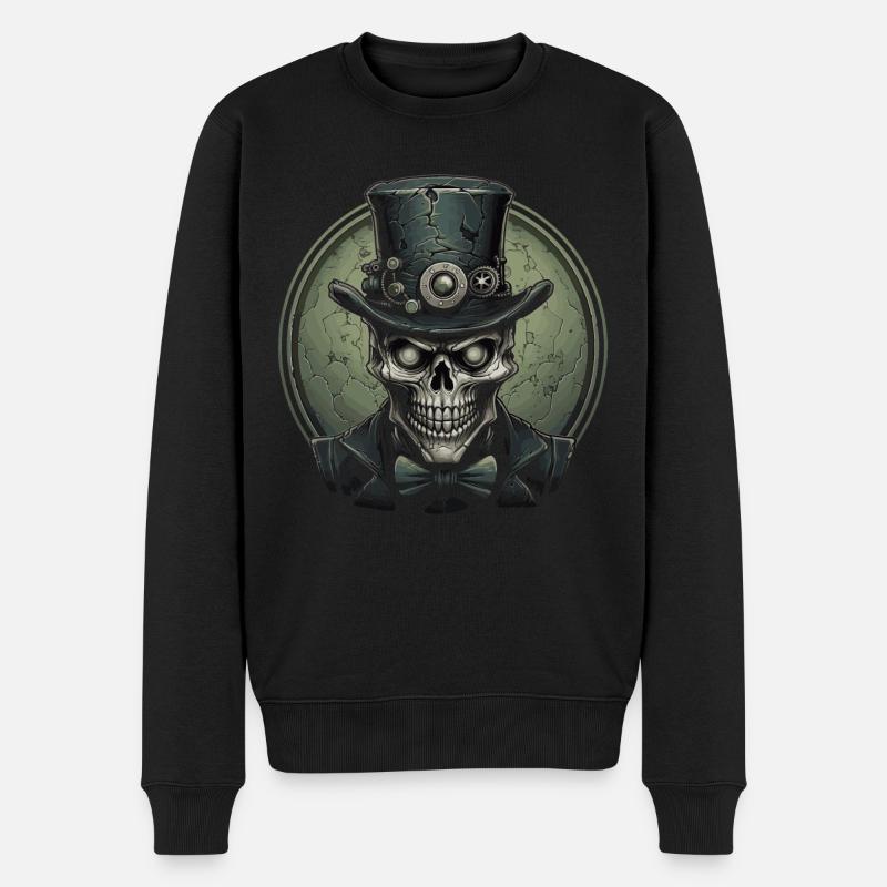 Crâne de Zombie Steampunk - Pull Premium bio Homme - noir