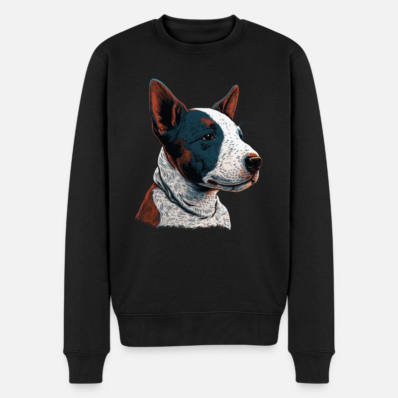 Englischer Bullterrier Welpe - Männer Premium Bio Pullover - Schwarz