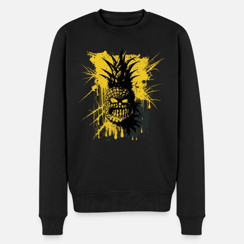 Ananas Horrorpunk - Männer Premium Bio Pullover - Schwarz