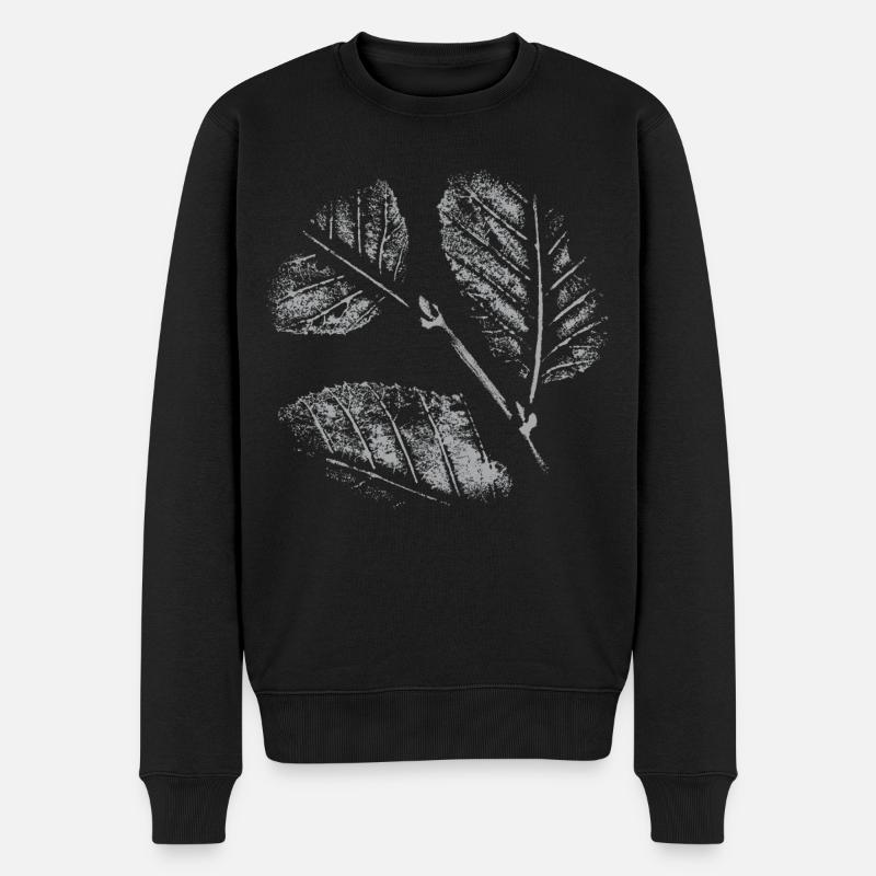 Motif de feuilles - Pull Premium bio Homme - noir