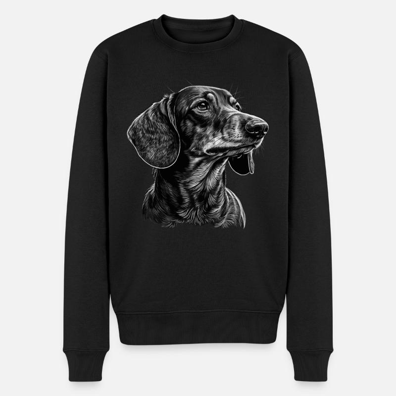 Dackel - Männer Premium Bio Pullover - Schwarz