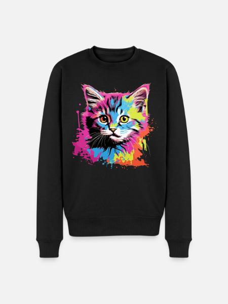 Cool Cat - Men's Premium Organic Jumper - black