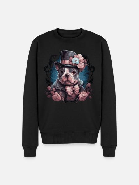 Elegant American Bull Terrier - Men's Premium Organic Jumper - black
