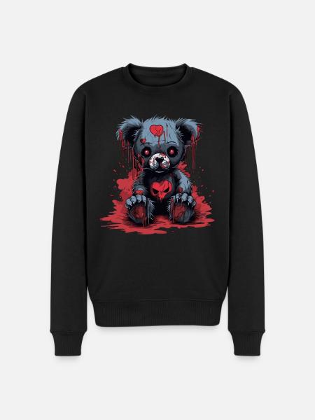 Cute Creepy Teddy Bear - Men's Premium Organic Jumper - black