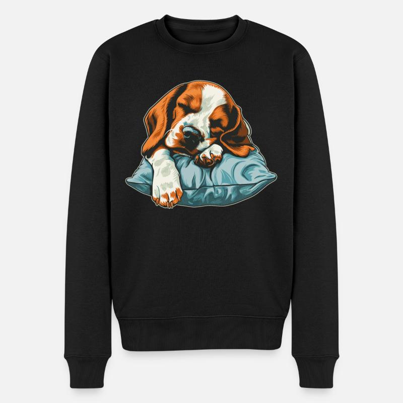 Sleeping Beagle - Men's Premium Organic Jumper - black