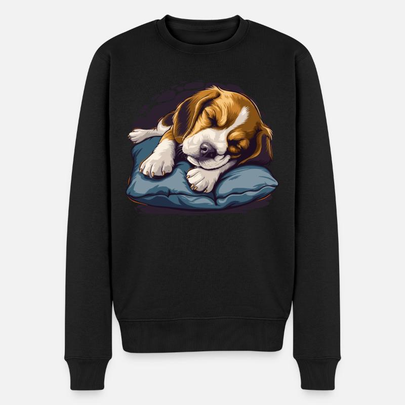 Sleeping Beagle - Men's Premium Organic Jumper - black