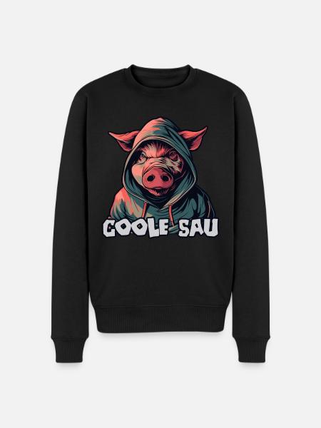Coole Sau - Männer Premium Bio Pullover - Schwarz