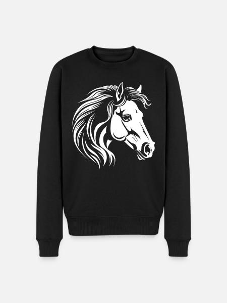 Portrait de cheval - Pull Premium bio Homme - noir