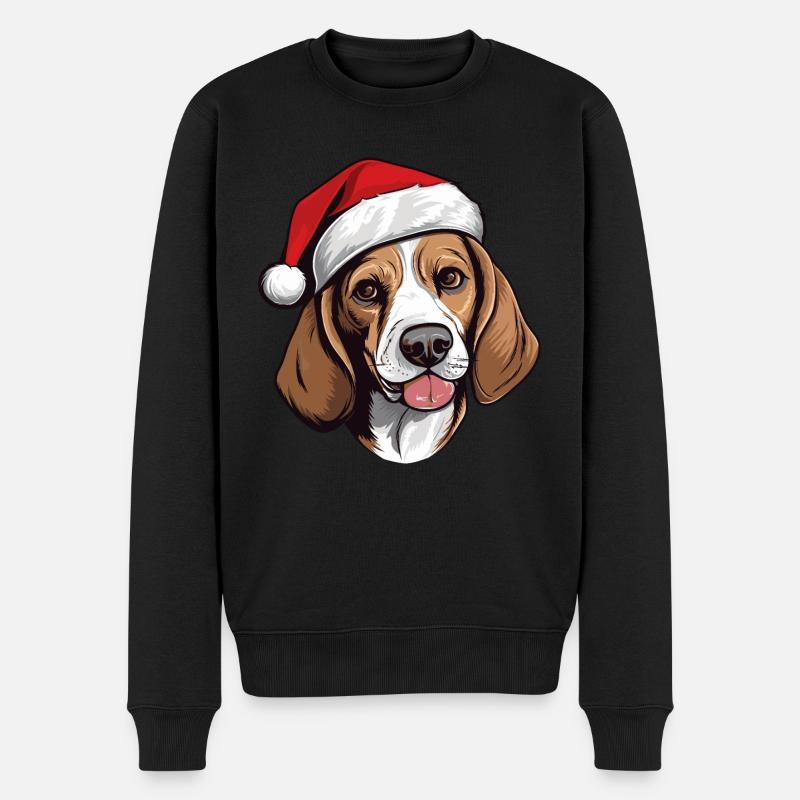 Beagle Noël - Pull Premium bio Homme - noir