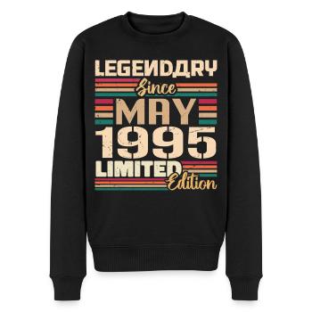 Mai 1995 Mai - Jubiläum Mai 1995 - Männer Premium Bio Pullover - Schwarz - Vorne - Nico (187cm)