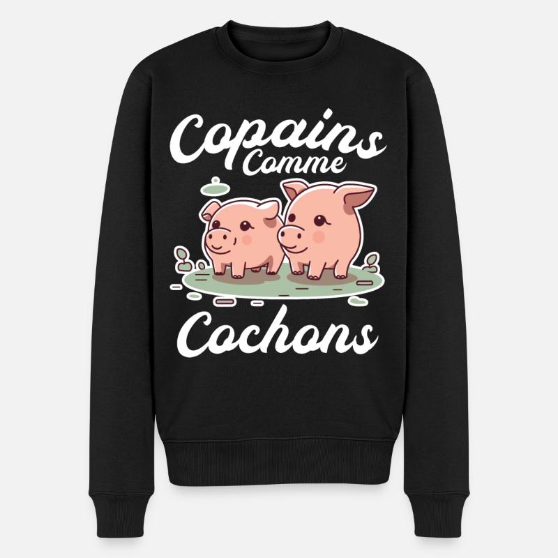 Copains Comme Cochon Citation Homme Meilleur Ami - Pull Premium bio Homme - noir