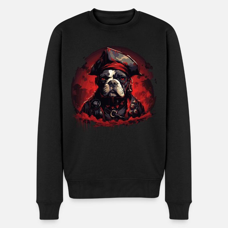 Bouledogue français Pirate - Pull Premium bio Homme - noir