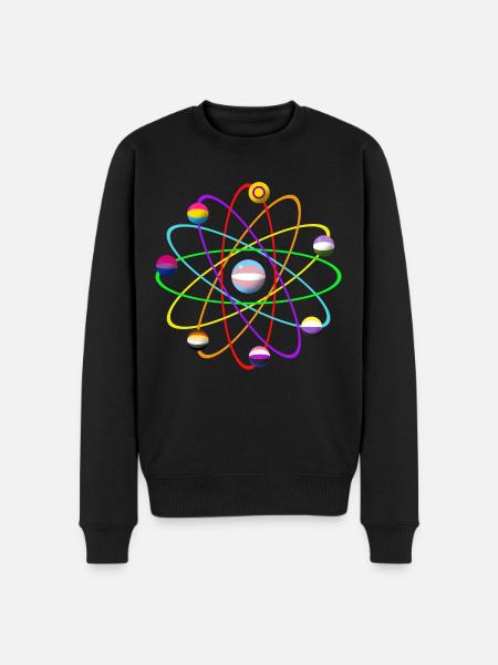 LGTBIQ+ atom - Men's Premium Organic Jumper - black