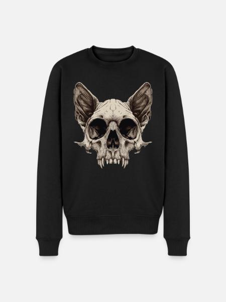 Zombie Cat Skull - Men's Premium Organic Jumper - black