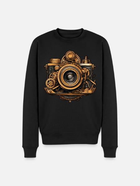 Caméra steampunk - Pull Premium bio Homme - noir
