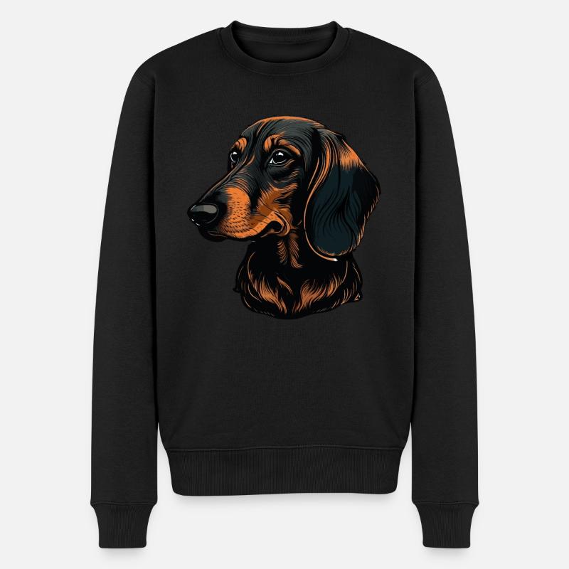 Dackel - Männer Premium Bio Pullover - Schwarz