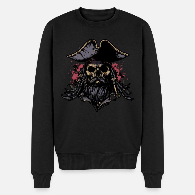 Crâne de pirate - Pull Premium bio Homme - noir