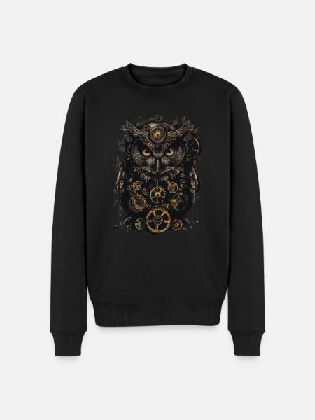 Steampunk Owl - Men's Premium Organic Jumper - black