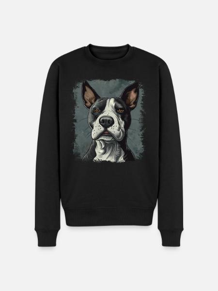 Bullterrier - Männer Premium Bio Pullover - Schwarz