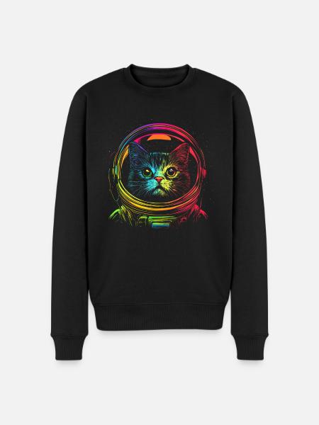Lutige Astronaut Cat - Men's Premium Organic Jumper - black