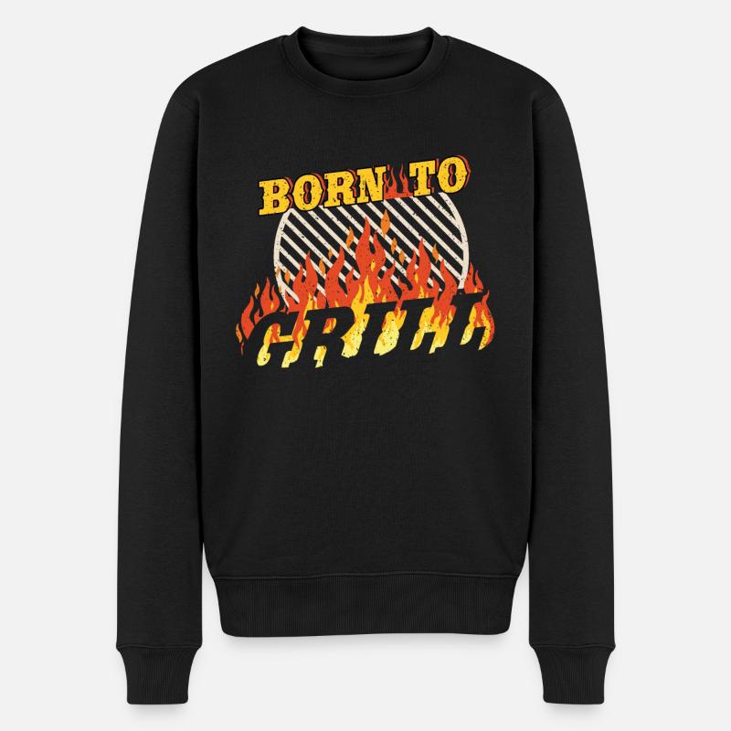 Grillen BBQ - Männer Premium Bio Pullover - Schwarz