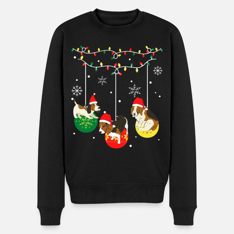 Beagle Noël - Pull Premium bio Homme - noir