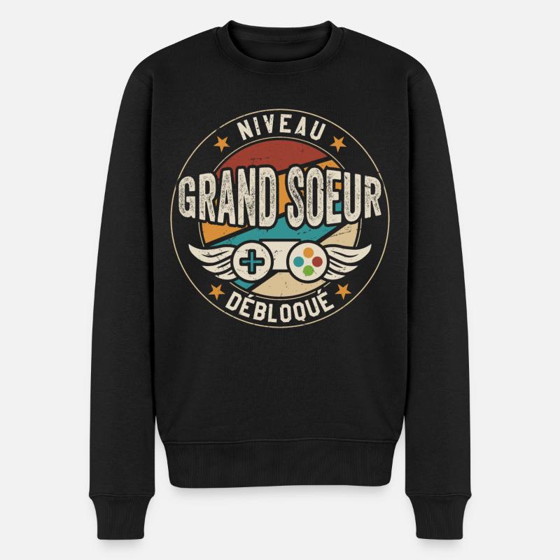 Niveau Grande Soeur Débloqué - Pull Premium bio Homme - noir
