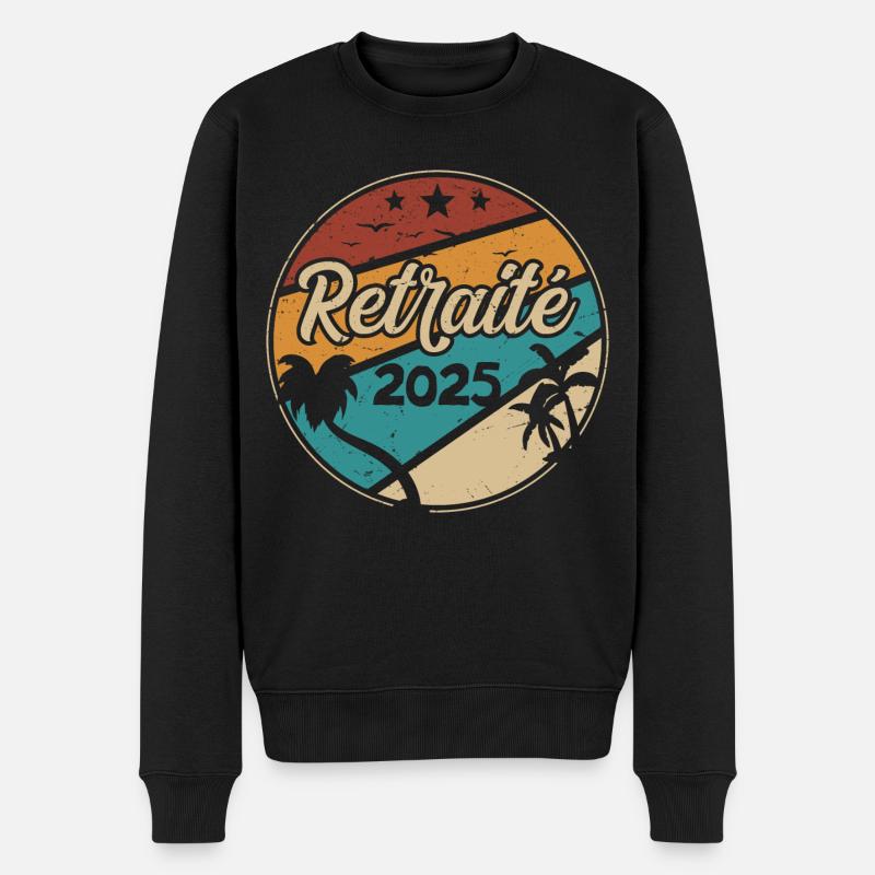 Im Ruhestand 2025 Humor Vintage Original Ruhestand - Männer Premium Bio Pullover - Schwarz