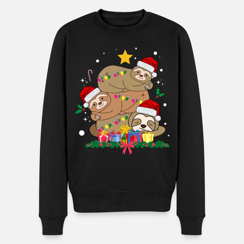 Paresseux de Noël - Pull Premium bio Homme - noir