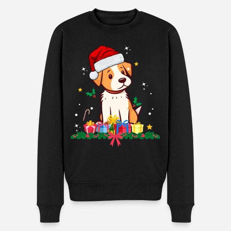 Hunde-Weihnachten - Männer Premium Bio Pullover - Schwarz