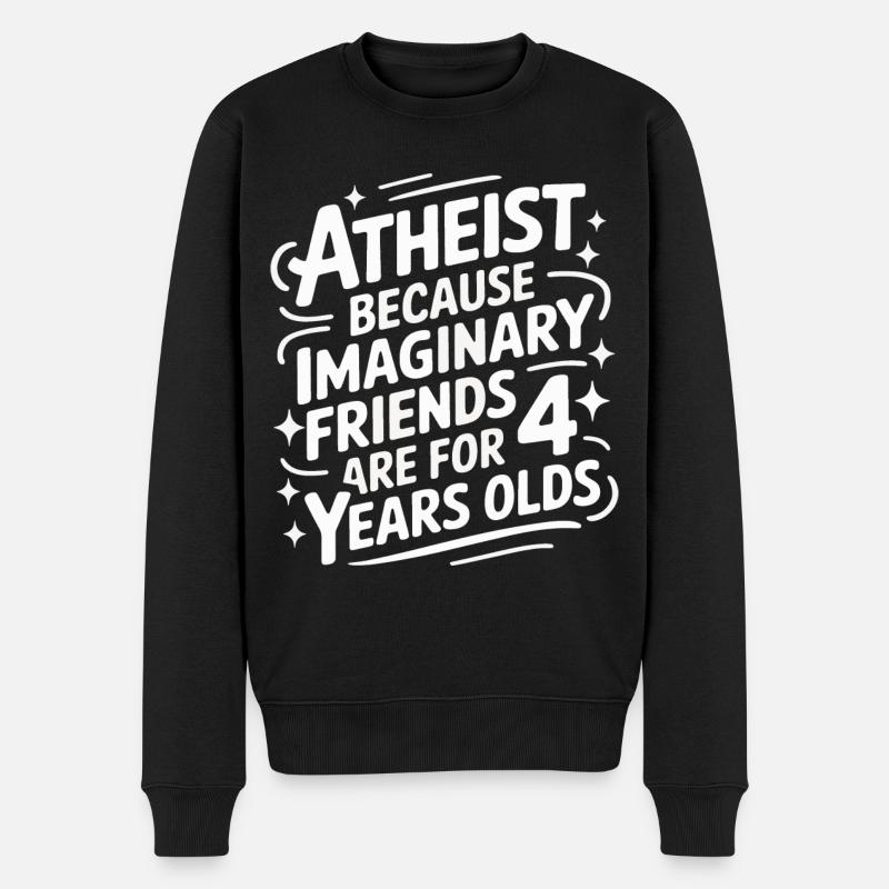 Atheismus Atheist Anti-Religion Agnostiker - Männer Premium Bio Pullover - Schwarz