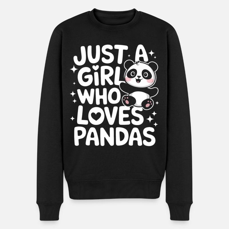 Panda Ours Panda Animal Pandas - Pull Premium bio Homme - noir