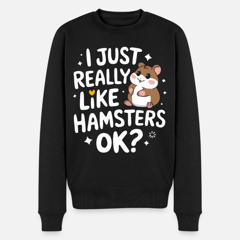 Hamster - Männer Premium Bio Pullover - Schwarz