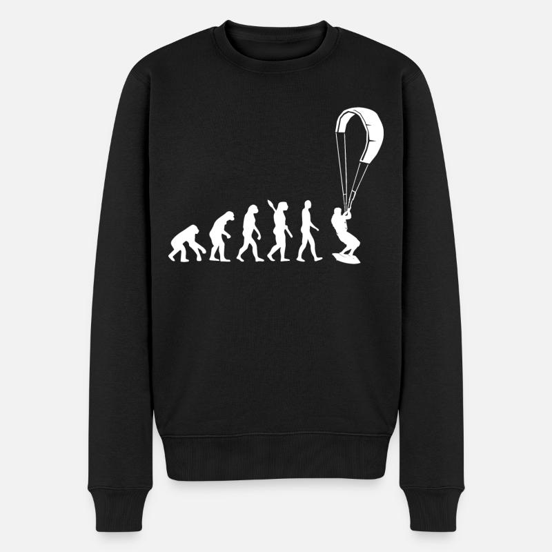 Kitesurf - Evolution de l’Homme, Darwin - Pull Premium bio Homme - noir