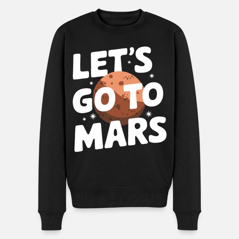 Mars Planet Planeten Sonnensystem - Männer Premium Bio Pullover - Schwarz